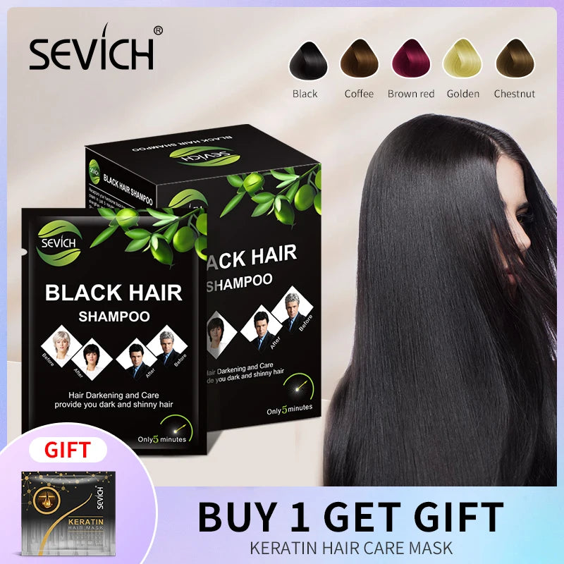 Sevich 10 pcs/lot Black Hair Shampoo - Genesis Global Boutique