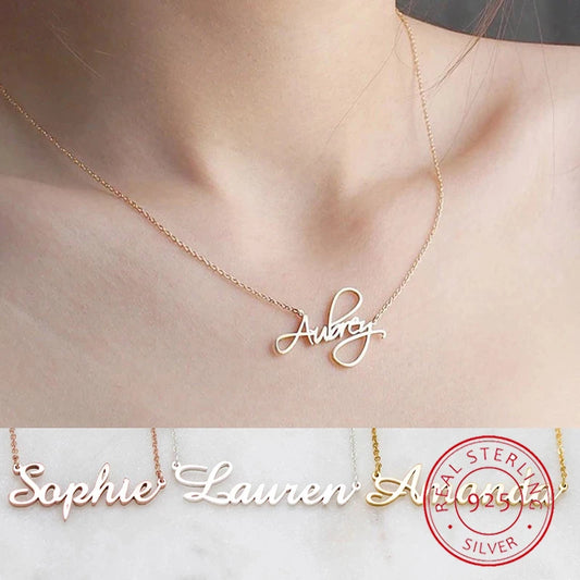 Sterling Silver Name Necklace Custom Necklaces - Genesis Global Boutique