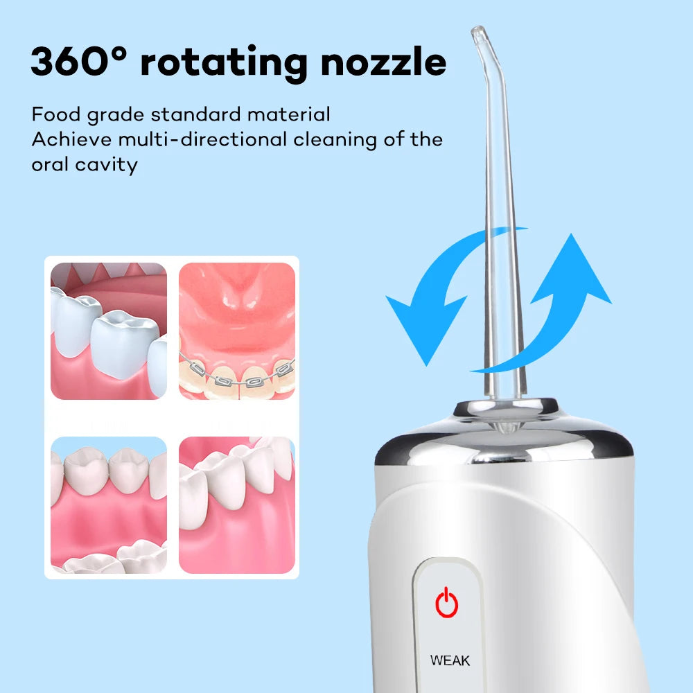 Portable Oral Irrigator Floss Pick Water Jet Teeth Whitening Cleaner - Genesis Global Boutique