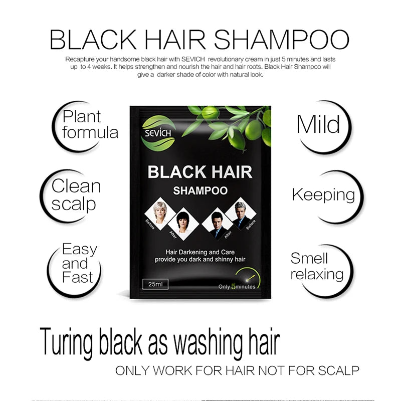 Sevich 10 pcs/lot Black Hair Shampoo - Genesis Global Boutique