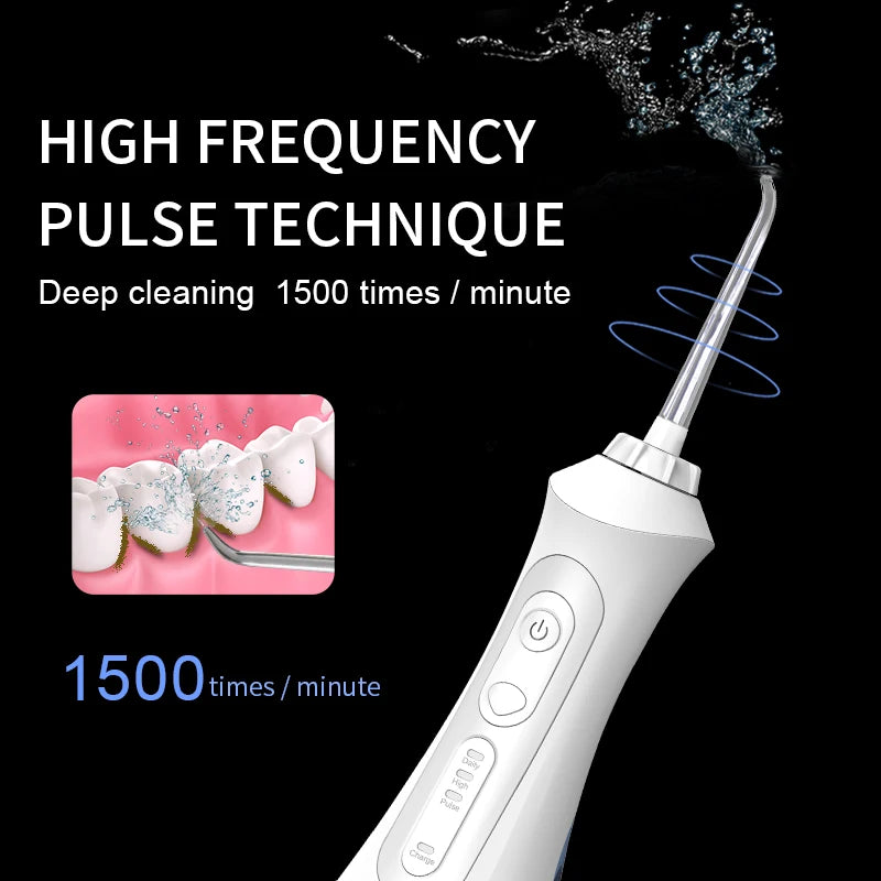 SEAGO New Oral Dental Irrigator Portable Water Flosser USB Rechargeable 3 Modes IPX7 200ML Water for Cleaning Teeth SG833 - Genesis Global Boutique