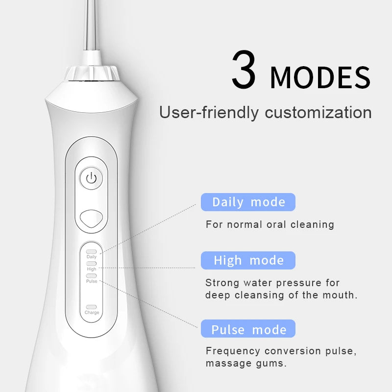 SEAGO New Oral Dental Irrigator Portable Water Flosser USB Rechargeable 3 Modes IPX7 200ML Water for Cleaning Teeth SG833 - Genesis Global Boutique