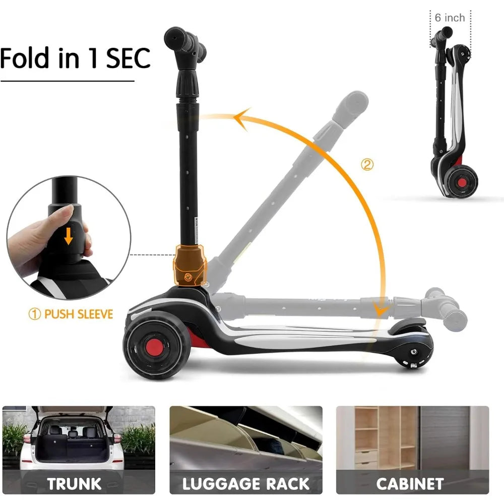 Toddler Scooter for Kids Ages 3-12  with 3 Wheel LED Lights - Genesis Global Boutique