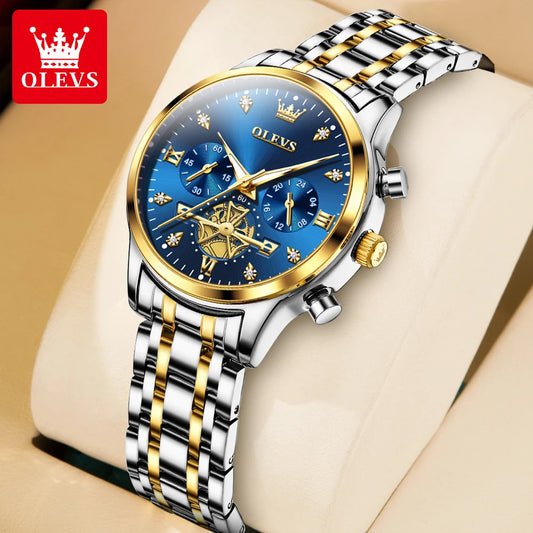 OLEVS 2897 Quartz Watch for Women Stainless steel Waterproof - Genesis Global Boutique