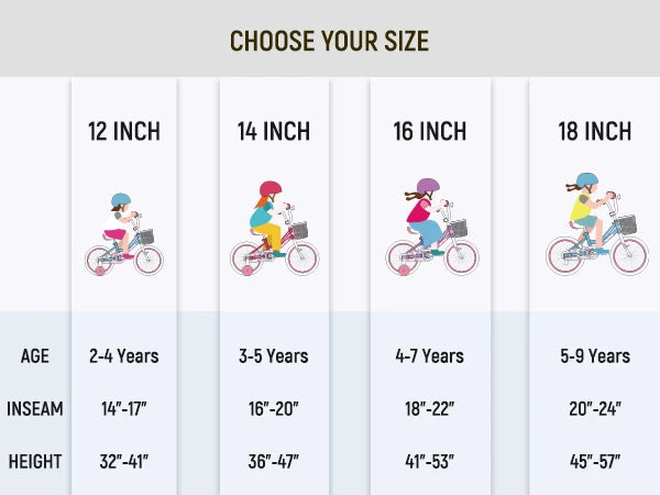 Colorful Girls Bike with Basket & Training Wheels 12 14 16 18 Inch Kids Bike Foot Brake Child Children Bicycle - Genesis Global Boutique