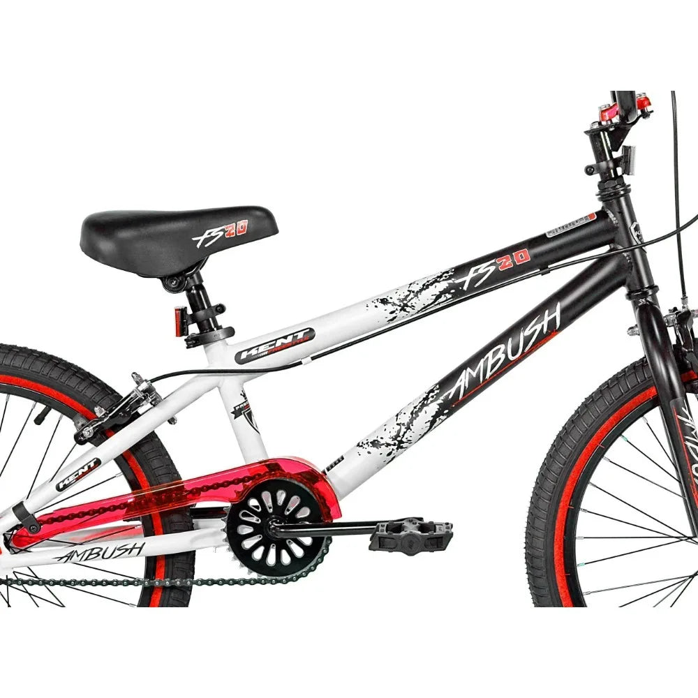 Kent Bicycle 20 In. Ambush Boys BMX Bike, Black and White with Red Rim - Genesis Global Boutique