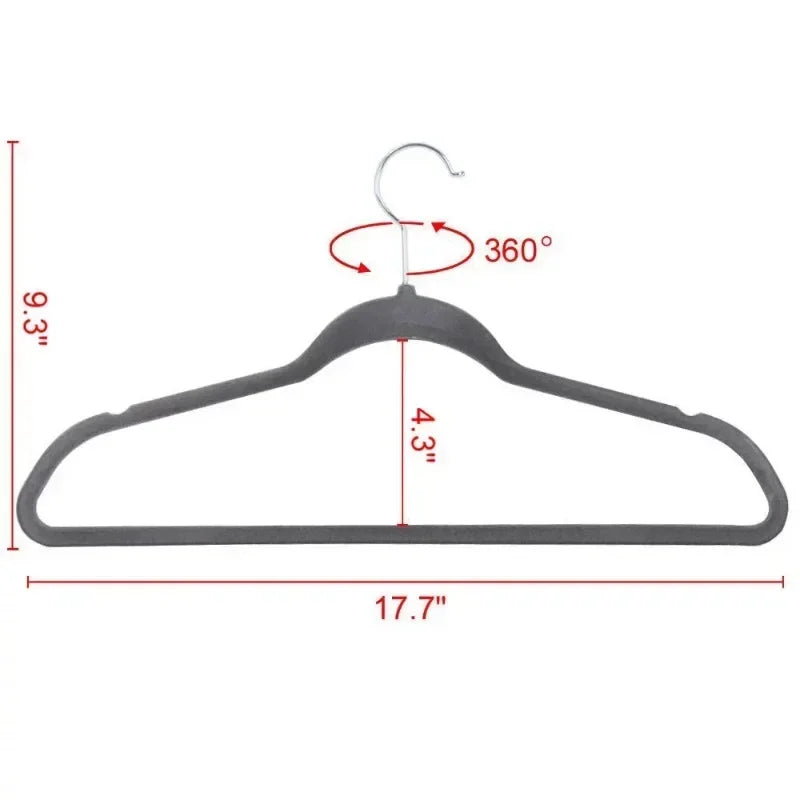 Heavy Duty Non Slip Velvet Clothing Hanger, 100 Pack, Gray - Genesis Global Boutique