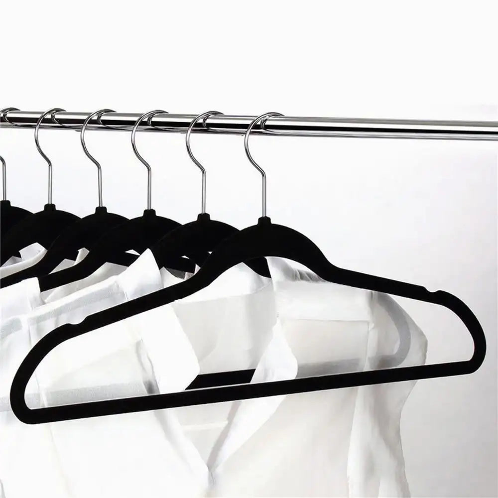 Easyfashion Non Slip Velvet Clothing Hangers, 100 Pack, Black - Genesis Global Boutique