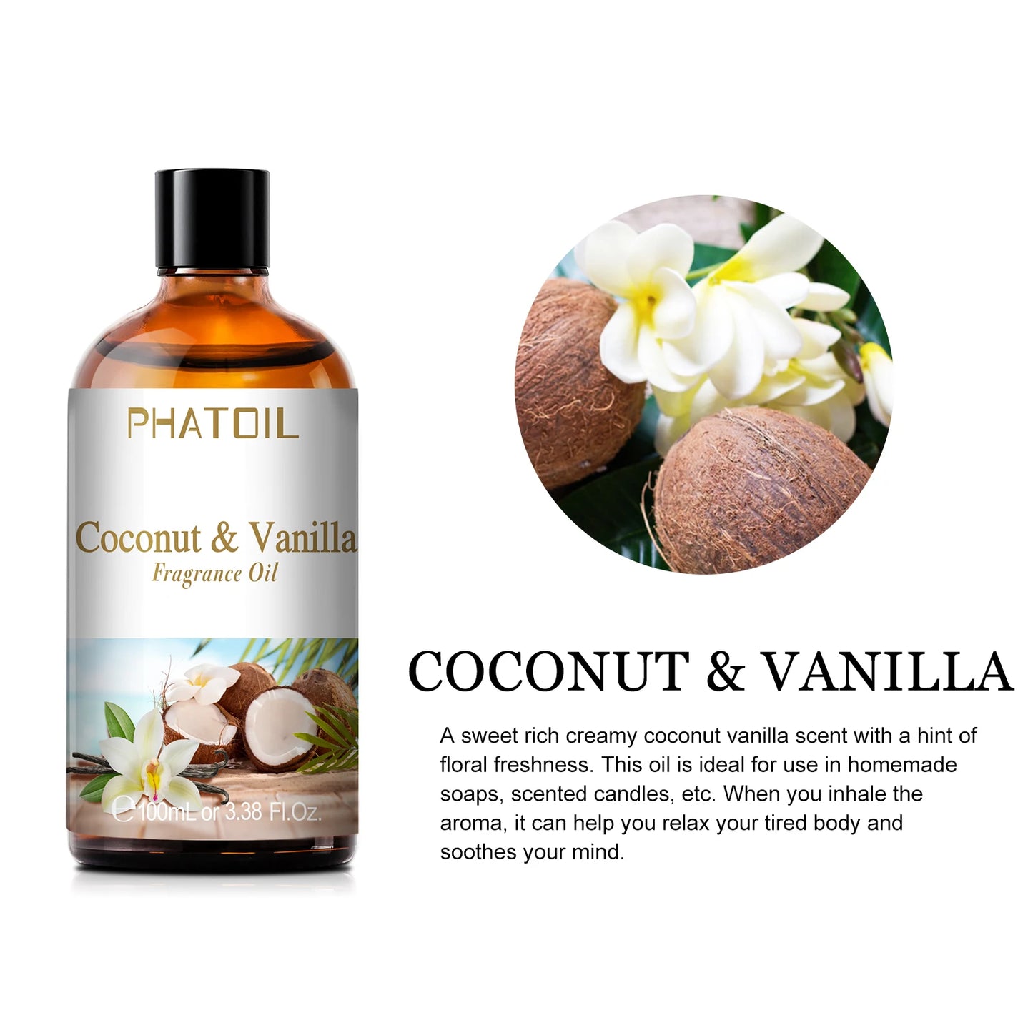 100ml Coconut Vanilla Fragrance Oils for DIY - Genesis Global Boutique