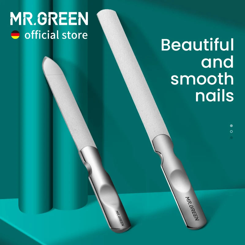 MR.GREEN Double Sided Nail Files Stainless Steel Manicure Pedicure Grooming - Genesis Global Boutique