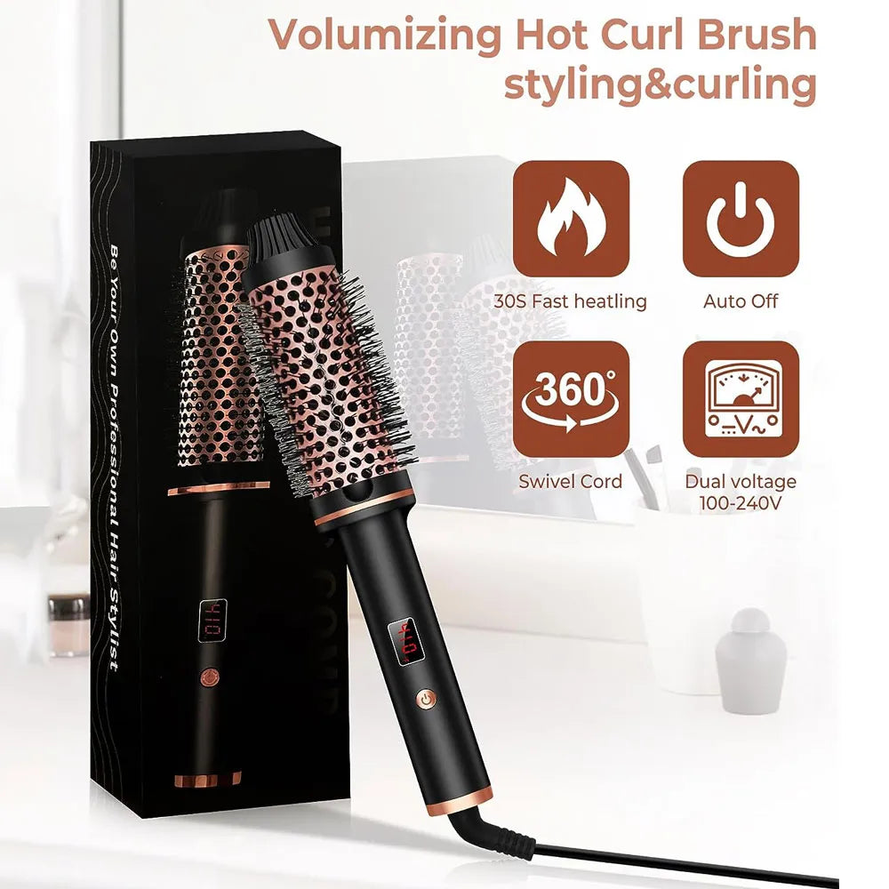 Thermal Brush Ceramic Ionic Curling Brush - Genesis Global Boutique