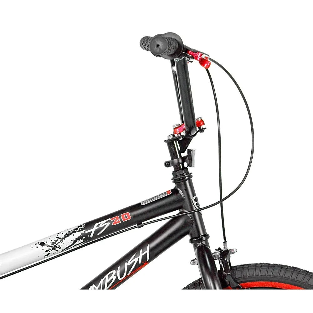 Kent Bicycle 20 In. Ambush Boys BMX Bike, Black and White with Red Rim - Genesis Global Boutique