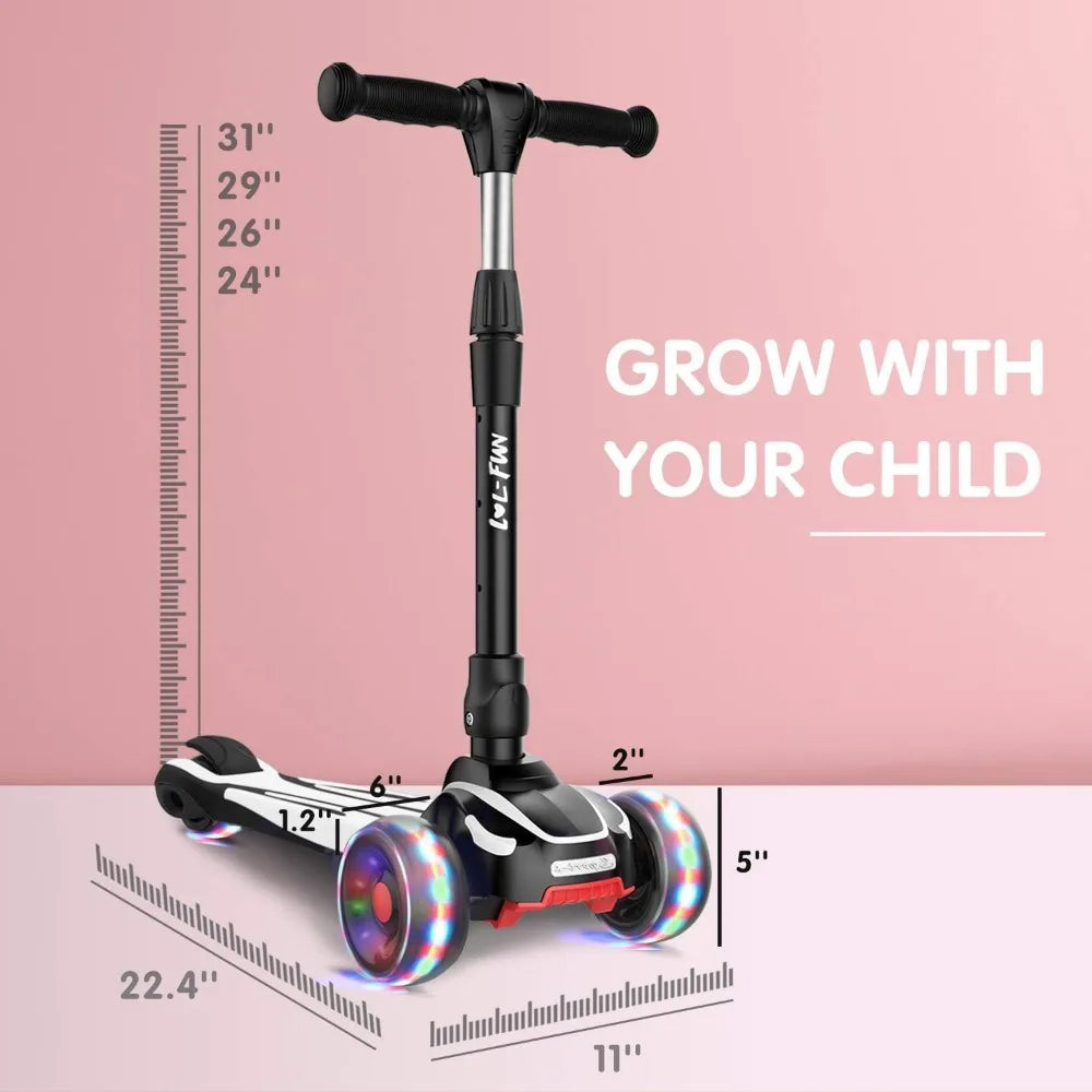 Toddler Scooter for Kids Ages 3-12  with 3 Wheel LED Lights - Genesis Global Boutique