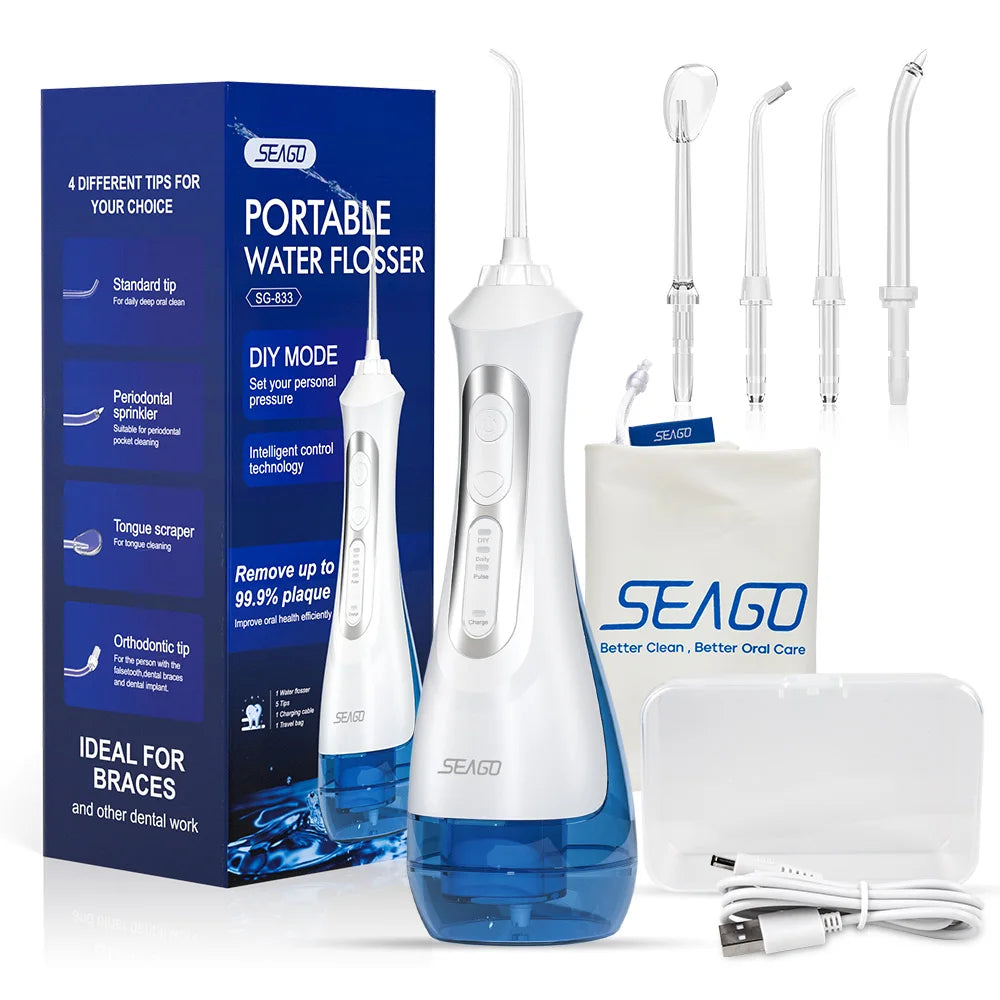 SEAGO Rechargeable Water Flosser Water Thread Oral Dental Irrigator - Genesis Global Boutique