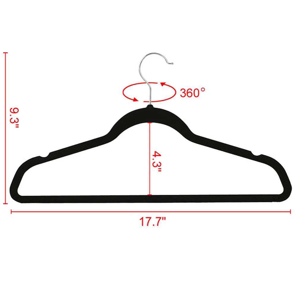 Easyfashion Non Slip Velvet Clothing Hangers, 100 Pack, Black - Genesis Global Boutique