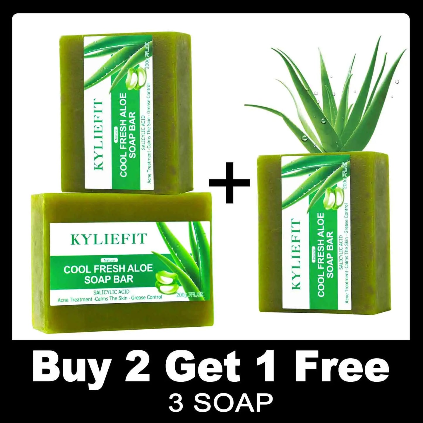 KYLIEFIT Cool Fresh Aloe Soap Bar, Black Spots Treatment - Genesis Global Boutique