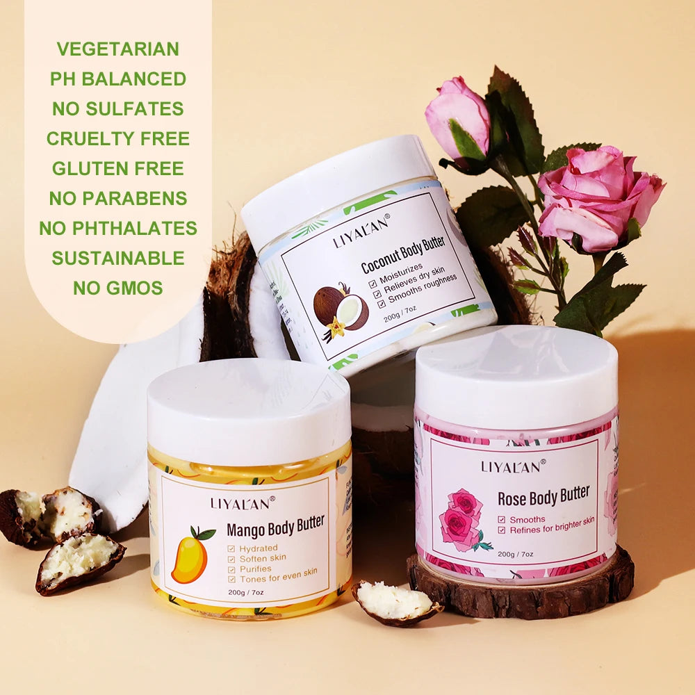 Shea Body Butter Skin Moisturizer with Deep Hydration Cream Coconut Rose Mango - Genesis Global Boutique