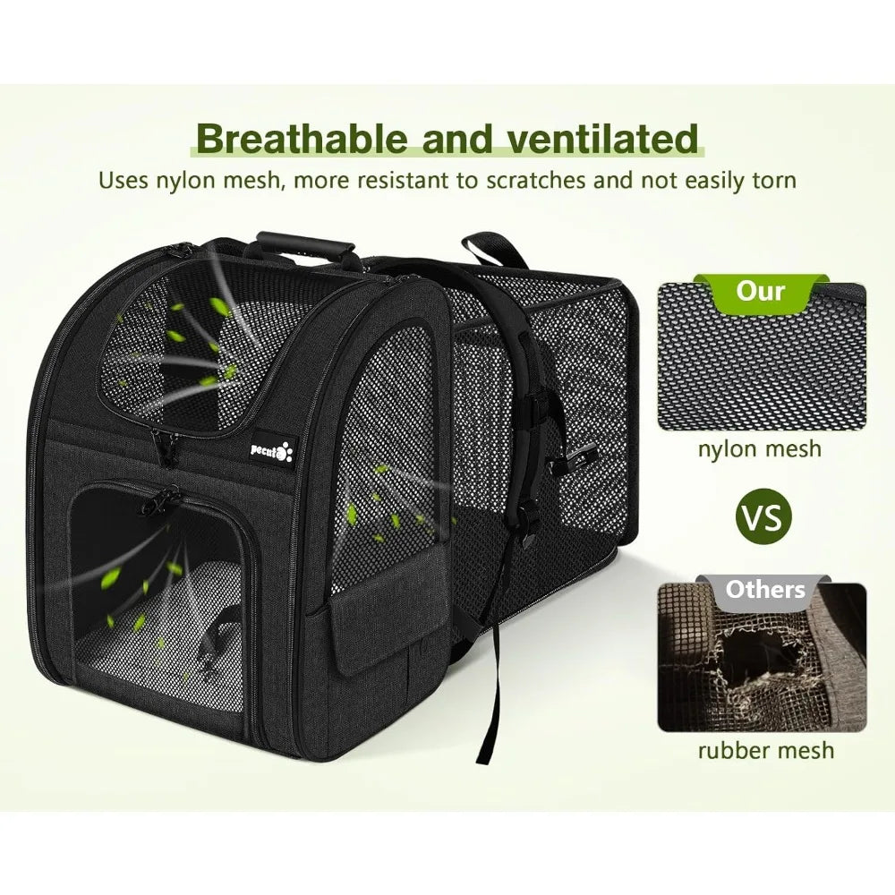 Expandable Pet Backpack with Breathable Mesh - Genesis Global Boutique