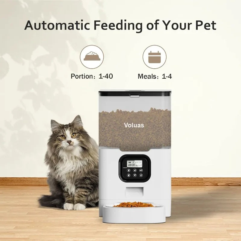 VOLUAS Automatic Cat Feeders - Pet Food Dispenser for Dry Food - Genesis Global Boutique