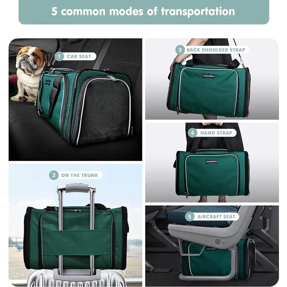 Cat Carrier, Pet Carrier , Soft-Sided Collapsible Travel Bag - Genesis Global Boutique