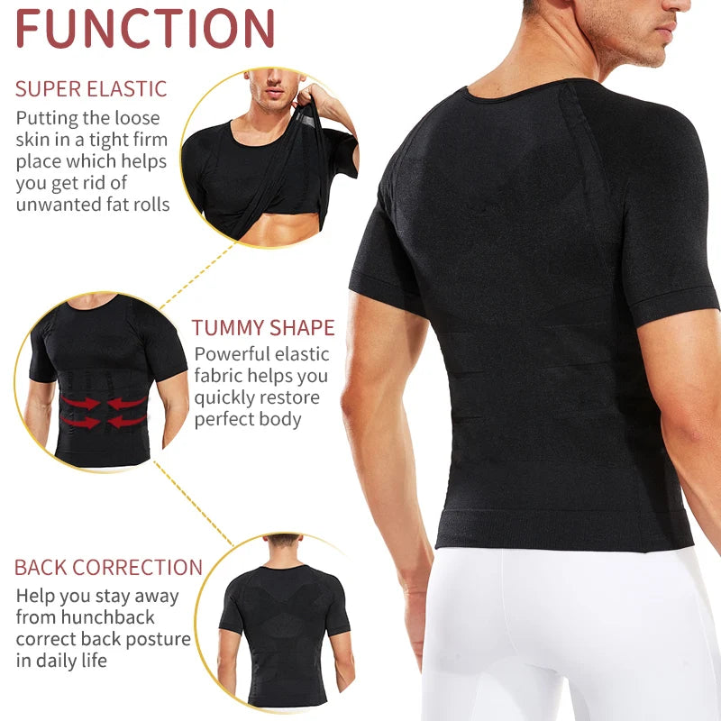 Men Slimming Body Shaper Compression Shirt - Genesis Global Boutique