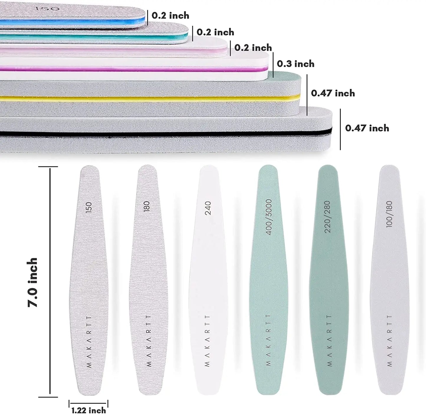 Makartt Nail File and Buffer, 6 Pcs Professional Nail Files - Genesis Global Boutique