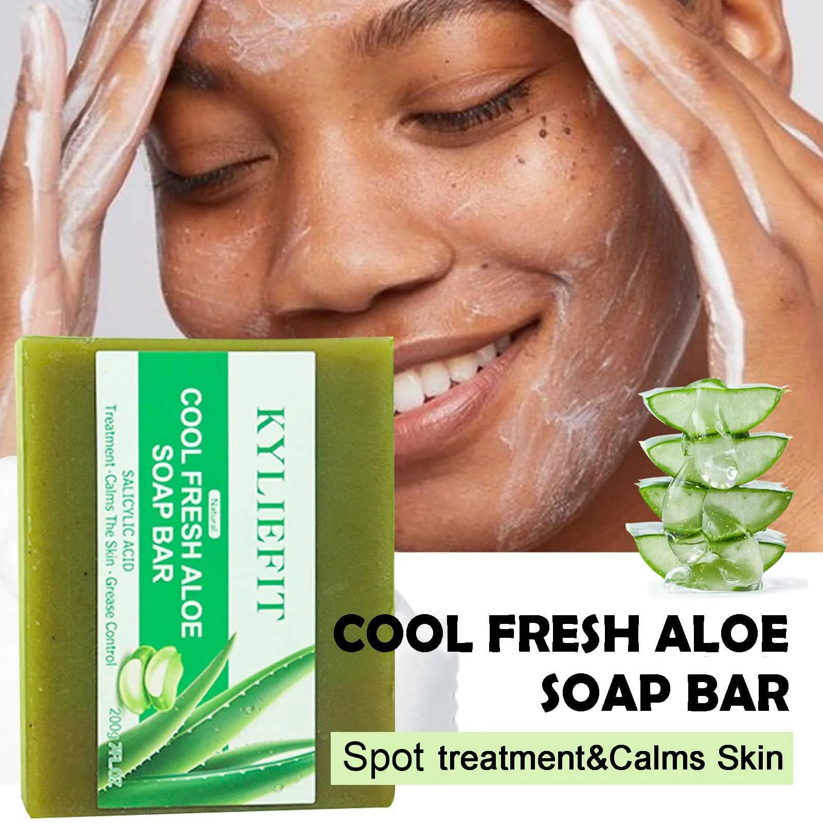 KYLIEFIT Cool Fresh Aloe Soap Bar, Black Spots Treatment - Genesis Global Boutique