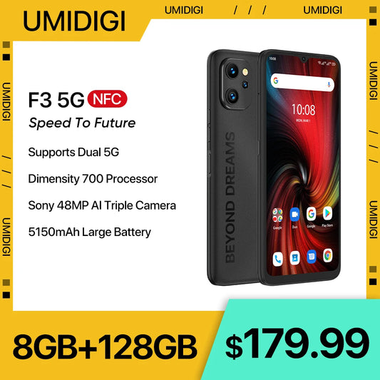 UMIDIGI F3 5G Phone, Android 12 Smartphone - Genesis Global Boutique