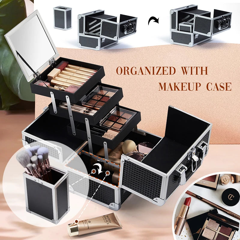 Professional Makeup Suitcase Portable Make Up  Case - Genesis Global Boutique